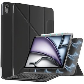 Resim Apple Uyumlu iPad 11.nesil A16 11inç/10.nesil 10.9inç Ultra İnce Klavyeli Kılıf Mıknatıslı Manyetik Kilitlenen Kapak 