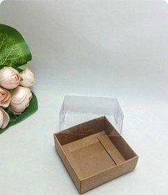 Resim 75 Adet 8x8x3 Cm Asetat Kapaklı Kraft Kutu Düğün Nişan Kına Hediyelik Kutu Kraft 8 X 8 X 3 