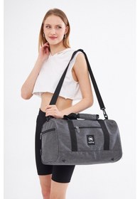 Resim Sporgri Superbag Seyahat Spor Çantası Kadın Erkek Unisex Gri 