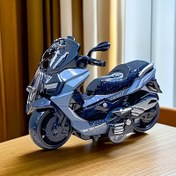 Resim 1 Adet Yüksek Detaylı Boai Motosiklet Model Oyuncak, Hareketli Ön & Açılabilir Arka Koltuk - Görsel Olarak Çekici Mavi & Siyah Yarış Bisikleti Dekorasyonu, Koleksiyoncular ve Sergileme İçin, Koleksiyonluk Sergi Öğesi | Detaylı Koleksiyoncu Öğesi | İlgi Çekici Tasarım 