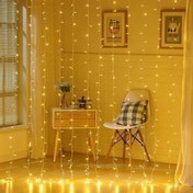 Resim ® 8 Fonksiyonlu 200 Led 10 Saçak Şerit Led 2x2 Perde İp Led (Gün Işığı) 