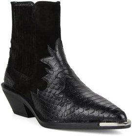 Resim Metal Detaylı Siyah Kadın Kovboy Botu Kobe 