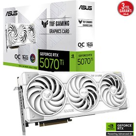 Resim Asus TUF Gaming GeForce RTX 5070 Ti 16 GB OC White Edition GDDR7 256 Bit Gaming Ekran Kartı 