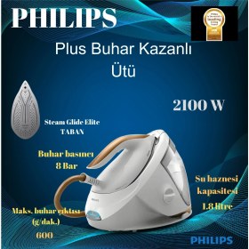 Resim Philips Perfectcare PSG7040/10 Buhar Kazanlı Ütü + Akım Korumalı Üçlü Uzatmalı Priz Hediye 