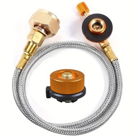 Resim Outdoor Gaz Ocağı Kartuşu Uzun Düz Silindir Vana Dönüştürücü Adaptör Bağlantı Borusu 