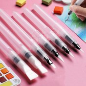 Resim 2/3/4/6 adet / takım Su Depolu Suluboya Fırçaları, Toplam Uzunlukta 15,5 cm, Yüksek Kaliteli Naylon, Büyük Kapasiteli Plastik Kalem Tüpü, Tüm Suda Çözünür Boyalar İçin Uygundur. 