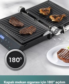 Resim Homend Grilliant 1343H Cam Yüzeyli 5 Hazır Programlı LED Ekranlı Konuşan Tost ve Izgara Makinesi 