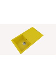 Resim Polex Cristalüx Granit Evye P-03 Sarı Tezgah Altı Ve Tezgah Üstü Mutfak Evyesi 85x49.5 CM 