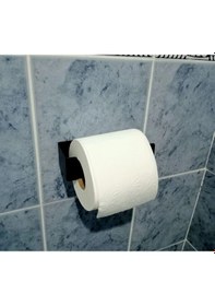 Resim Lazer Kendinden Yapışkanlı Wc Kağıtlık Mat Siyah Mat Siyah 