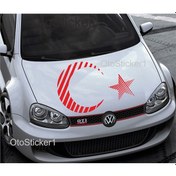 Resim Solo Türk Bayrağı Stickeri Ay Yıldız Solo Türk Sticker 