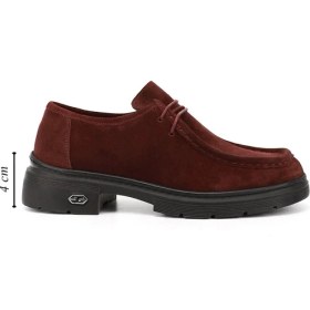 Resim Gönderi(r) Kadın Bordo Süet Bağcıklı Hakiki Deri Comfort Ayakkabı 