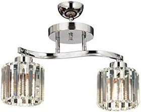 Resim AVONNI AV-65231-2K Krom Kaplama Modern Avize, E27, Metal, Kristal, 46x17cm 