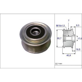 Resim Alternatör Kasnagı Starex / Sorento 2.5 Crdı 140hp Uyumlu 
