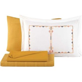 Resim Elart Pamuk Pike Seti Çift Kişilik 6 Parça Marcia Sarı 
