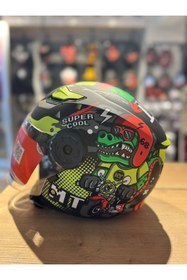 Resim MT Helmets DİNO A1 MATT BLACK ÇOCUK KASKI 