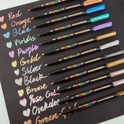 Resim 1Mm İnce Uçlu 8/12 Metalik Renkli Su Bazlı Markörler - Hızlı Kuruyan Canlı Renkler, Sanat Çizimleri, Günlük Tutma, Scrapbooking, DIY El Sanatları, Tatil Hediyeleri ve Okul Kırtasiye Ürünleri İçin Uygun. 