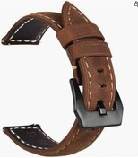 Resim Folinda 20mm Kuru Deri Saat Kordonu, Samsung Galaxy Uyumlu Watch Uyumlu, Siyah Kanca, Dayanıklı Ve Konforlu, Kahverengi Rengi 
