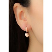 Resim Lieza Jewelry Gümüş Sallantılı Kalpli Küpe 