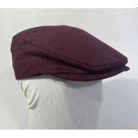 Resim Bay Şapkacı Erkek Düz Kalın Kasket Bordo 