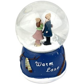 Resim Warm Love Işıklı Kar Küresi Küçük Boy Lacivert 