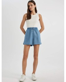Resim DeFacto Yüksek Bel Tensel Şort B5234AX24SMNM28 Mavi 
