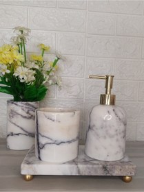 Resim ASKAYA MERMER Doğal Mermer Üçlü Banyo Seti 