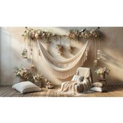 Resim Venspor Romantik Çiçekli Hamak Arkaplan, 200x150cm, Fon, Duvar Örtüsü 