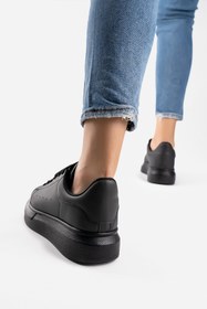 Resim Blyss Kadın Erkek Siyah Siyah Kalın Taban Günlük Spor Ayakkabı Sneaker 