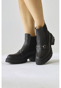 Resim Lemonie Siyah Toka Detaylı Lastikli Çekme Bot 001 