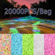Resim Kararda Parlayan Çakıl Taşları - Bahçe, Vazo Doldurucu & Akvaryum Dekoru için 20.000 Luminöz Taş, 3-5mm Mavi Reçine Çakıl, Bahçe için Çakıl Taşları 