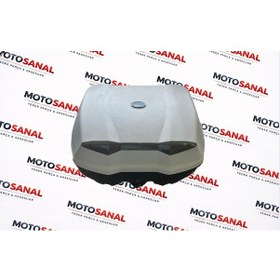 Resim Modasanal 52 Lt Motosiklet Topcase Bel Destekli Sök Tak Kilitli Arka Çanta Gri - Siyah 