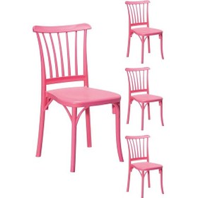 Resim 4 Adet Violet Pembe Sandalye / Balkon-bahçe-mutfak 