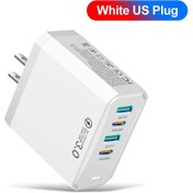 Resim Usb C Şarj Muti 4 Port Pd 25w Tip-c Qc3.0 Hızlı Hızlı Şarj Cep Telefonu Duvar White Us ' Beyaz 