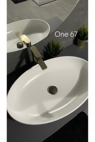 Resim TURKUAZ Cerastyle One 67 X 42 Cm Tezgah Üstü Çanak Lavabo Deliksiz 