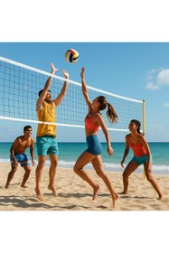 Resim Mrt 9.5 Metre Taşınabilir Pratik Ve Profesyonel Voleybol Filesi Beach&okul&sahil&otel Tipi 