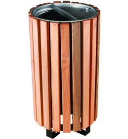 Resim Şengülerticaret Fkn Ahşap Kaplamalı Lamalı Dış Mekan Bahçe Çöp Kovası Diğer 