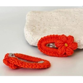 Resim Amigurumi Örgü Çocuk Çiçek Toka Turuncu Tek Ebat Çok Renkli 