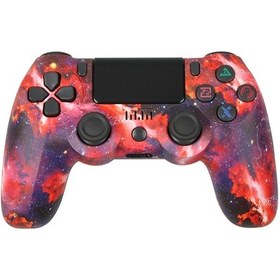Resim Işık Şeridi Çift Titreşim Oyun Kolu İle Ps4 Kablosuz Bluetooth Oyun Denetleyicisi İçin Yıldız Kırmızı 
