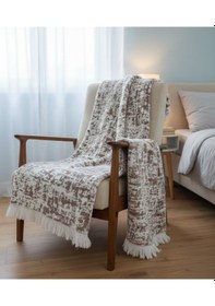 Resim Cyl Çift Kişilik Şönil Battaniye Bordo Çok Renkli 