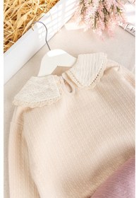 Resim Bebe Yaka Çiçek İşlemeli 2'li Kız Bebek Takım Set Gülkurusu 