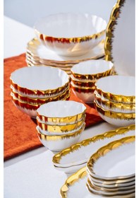 Resim Acar Marlene Gold 6 Kişilik 33 Parça Kahvaltı Takımı Beyaz/gold 