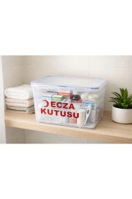 Resim Deembro Kızılay Ecza Kutusu 9 Lt Ecza Dolabı Çantası Ilaç Saklama Kabı Hava Almaz Vakumlu Silikonlu 