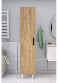 Resim 5 Raflı Banyo Boy Dolabı Beyaz Çam Atlantik Çam - Beyaz 