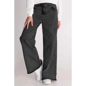 Resim Dmb Kız Çocuk Denim Bol Paça Pantolon 9-14 Yaş 29855 Füme 