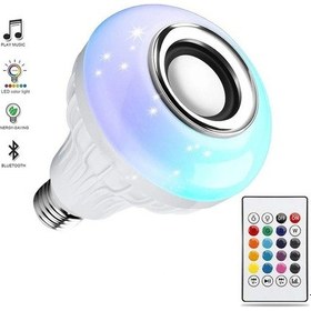 Resim Rgb Bluetooth Hoparlörlü Led Ampul 500 Lümen E27 Kumandalı 