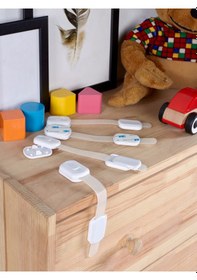 Resim Kidkid Çekmece Dolap Kilidi Plastik Çocuk Kilidi 5 Adet Beyaz 