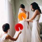 Resim 12 Adet Renkli Yuvarlak Katlanabilir Yelpaze - Düğünler, Anneler Günü Hediyeleri için Katlanabilir Plastik Saplı Akordeon Yelpazeler, Desen/Metin ile Kişiselleştirilebilir DIY, Dekoratif Tören Aksesuarları (Pil Gerekmez), Akordeon Hediyeleri, Etkinlik Aksesuarları, Kolay Saklama, Taşınabilir Yelpaze 