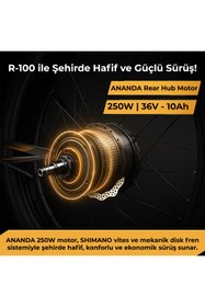 Resim Roxform R-100 Elektrikli Katlanabilir Bisiklet 20 İnç Şehir Bisikleti Mat Mavi 