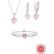 Resim RICH PINK HEART SET (Gerçek Gümüş) 