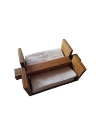 Resim Masif Ahşap Çam Ağacı Dekoratif Peçetelik 19 Cm X 15,5 Cm 